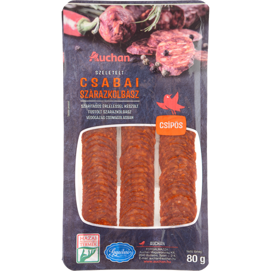Auchan Kedvenc Csabai szárazkolbász szeletelt 80 g