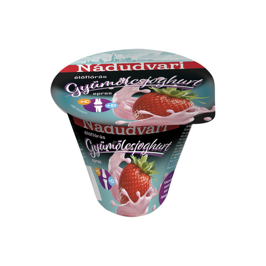 Nádudvari élőflórás, epres, zsírszegény gyümölcsjoghurt 125 g