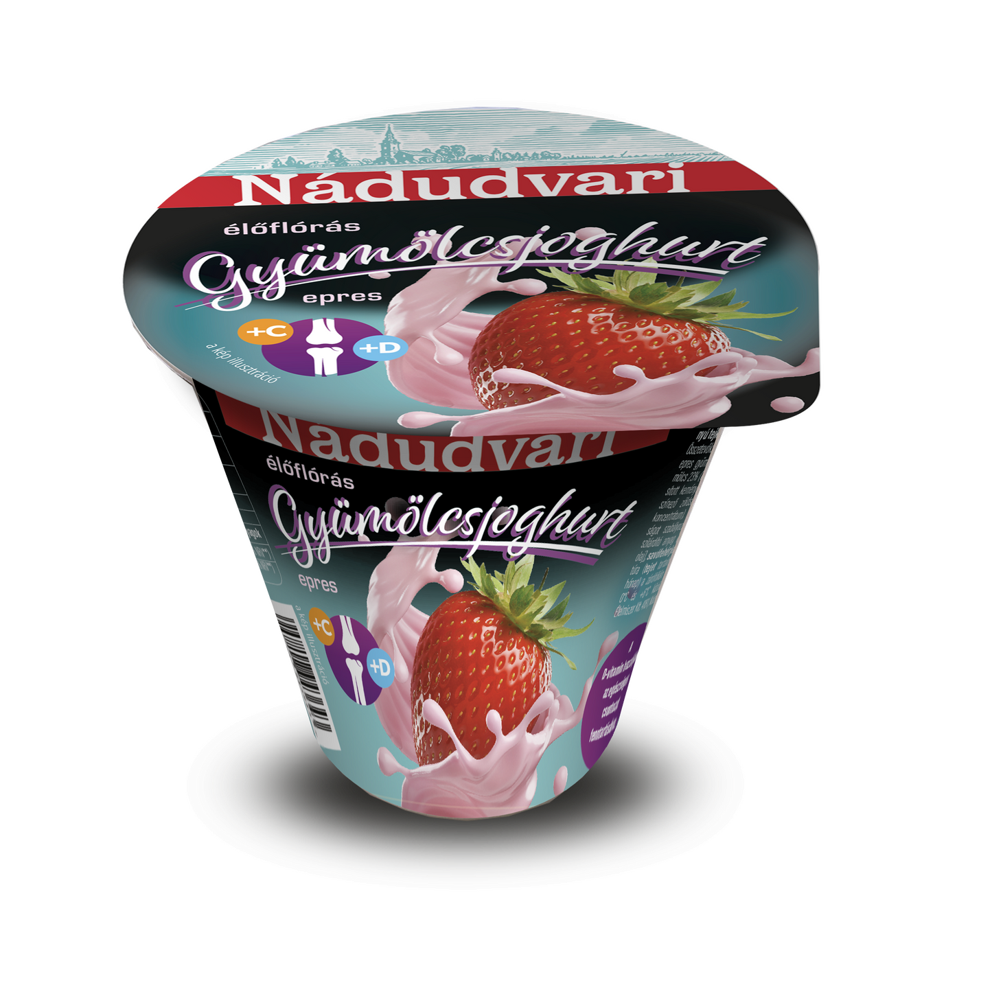 Nádudvari élőflórás, epres, zsírszegény gyümölcsjoghurt 125 g