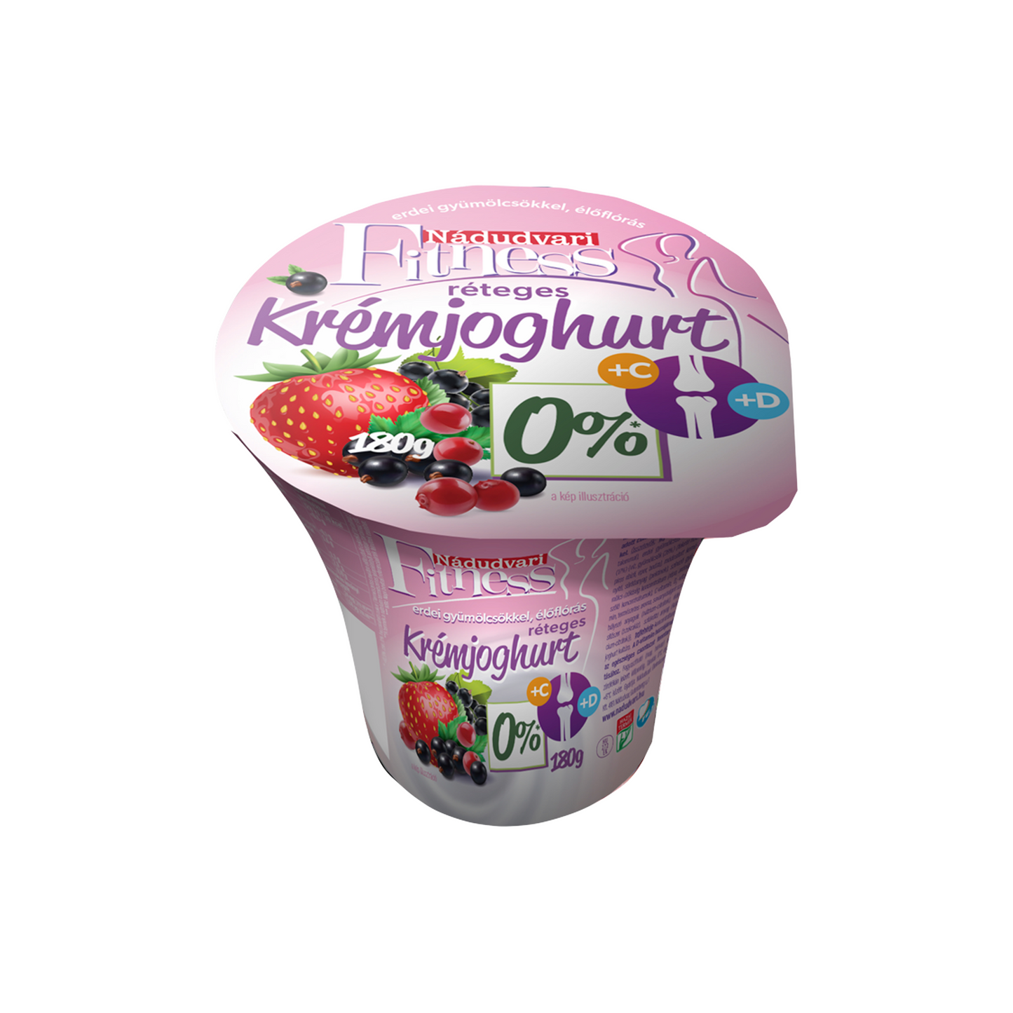 Nádudvari Fitness élőflórás, réteges krémjoghurt erdei gyümölcsökkel 180 g