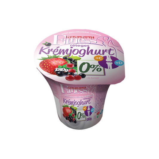 Nádudvari Fitness élőflórás, réteges krémjoghurt erdei gyümölcsökkel 180 g