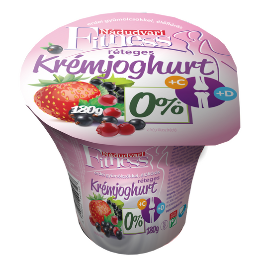 Nádudvari Fitness élőflórás, réteges krémjoghurt erdei gyümölcsökkel 180 g