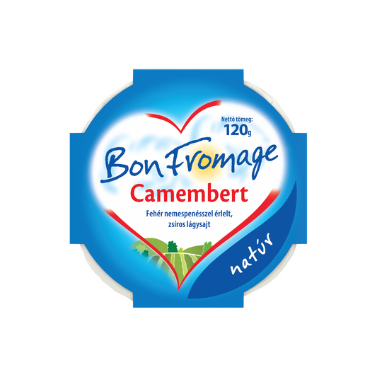 Bon Fromage Camembert natúr fehér nemespenésszel érlelt, zsíros lágysajt 120 g