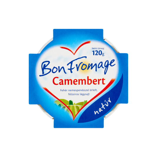 Bon Fromage Camembert natúr fehér nemespenésszel érlelt, zsíros lágysajt 120 g