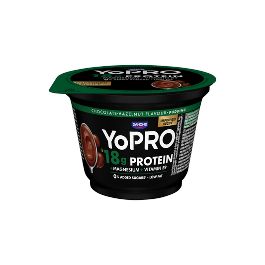 Danone YoPro csokoládé- és mogyoróízű tejdesszert édesítőszerrel, magnéziummal és folsavval 180 g