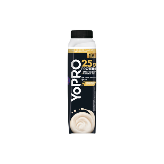 Danone YoPro vaníliáskeksz-ízű sovány joghurtital édesítőszerekkel 300 g