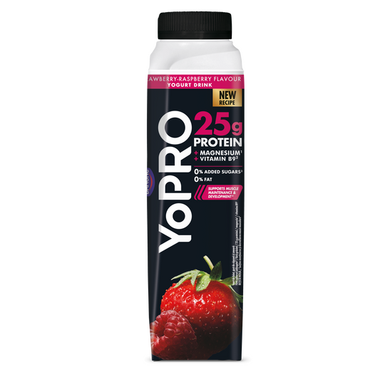 Danone YoPro eper- és málnaízű sovány joghurtital édesítőszerekkel 300 g