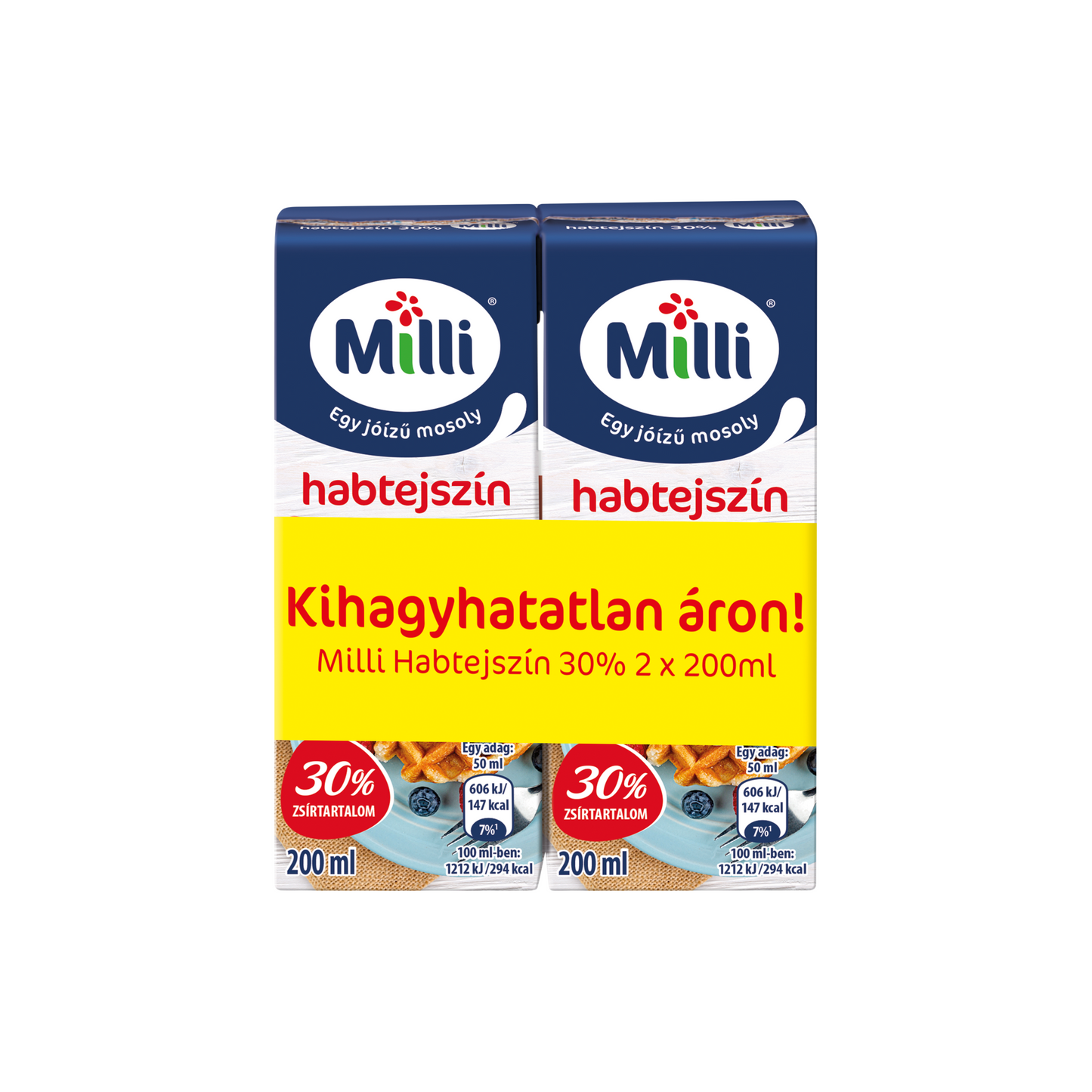 Milli UHT habtejszín 30% 2 x 200 ml