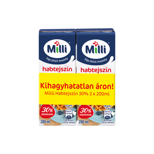 Milli UHT habtejszín 30% 2 x 200 ml