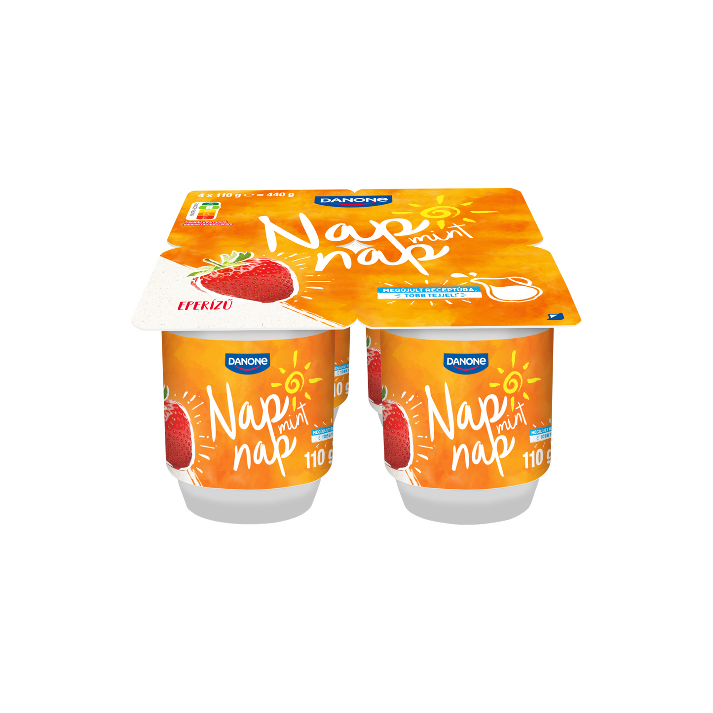 Danone Nap mint Nap élőflórás eperízű zsírszegény joghurt 4 x 110 g