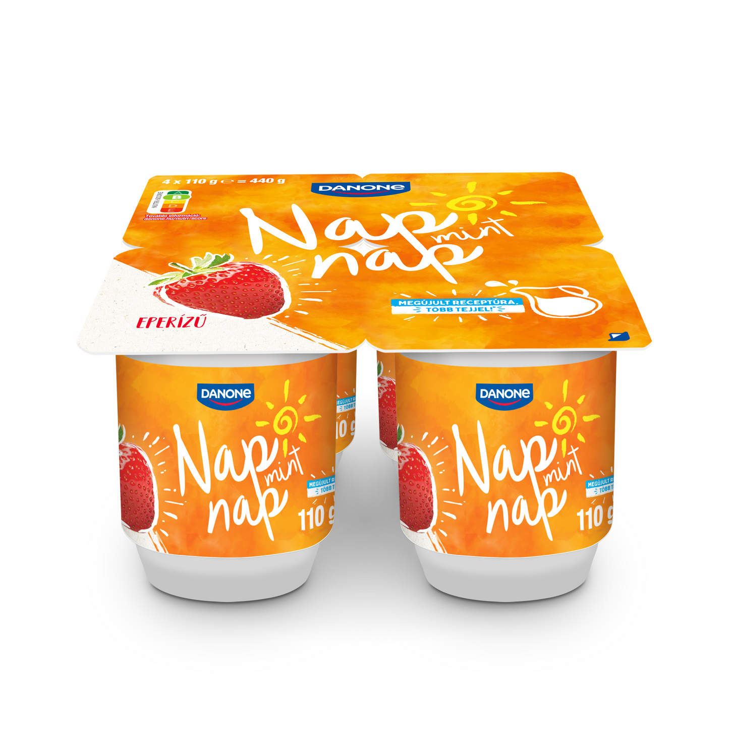 Danone Nap mint Nap élőflórás eperízű zsírszegény joghurt 4 x 110 g