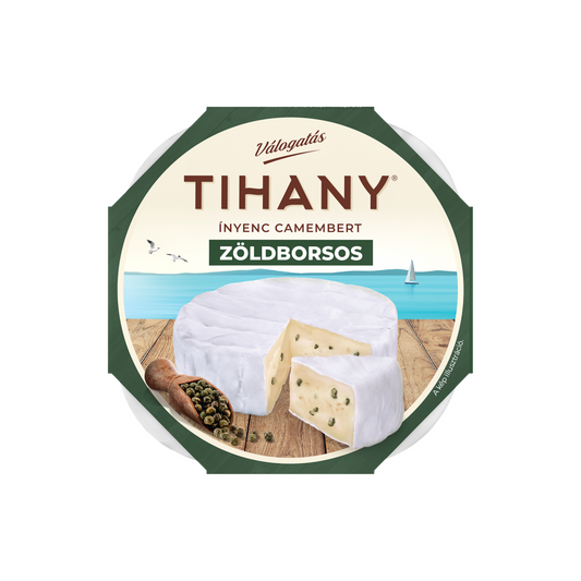 Tihany Válogatás Ínyenc Camembert zöldborsos zsírdús lágy sajt 120 g