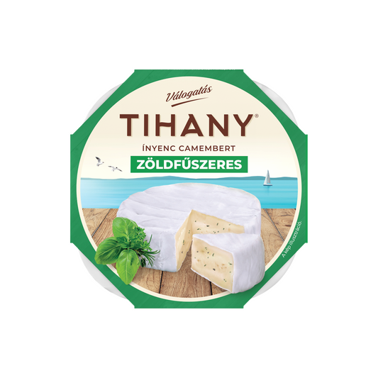 Tihany Válogatás Ínyenc Camembert zöldfűszeres zsírdús, lágy sajt 120 g