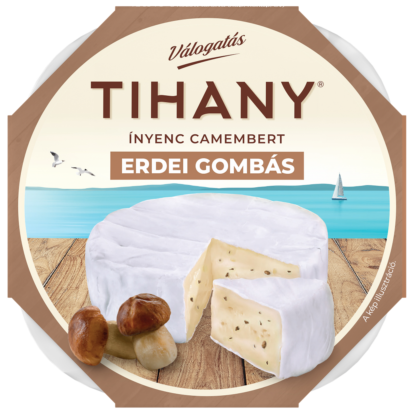 Tihany Válogatás Ínyenc Camembert erdei gombás zsírdús lágy sajt 120 g