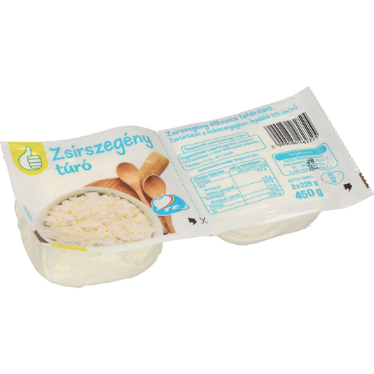 Auchan Tipp zsírszegény túró 2,9% 450 g