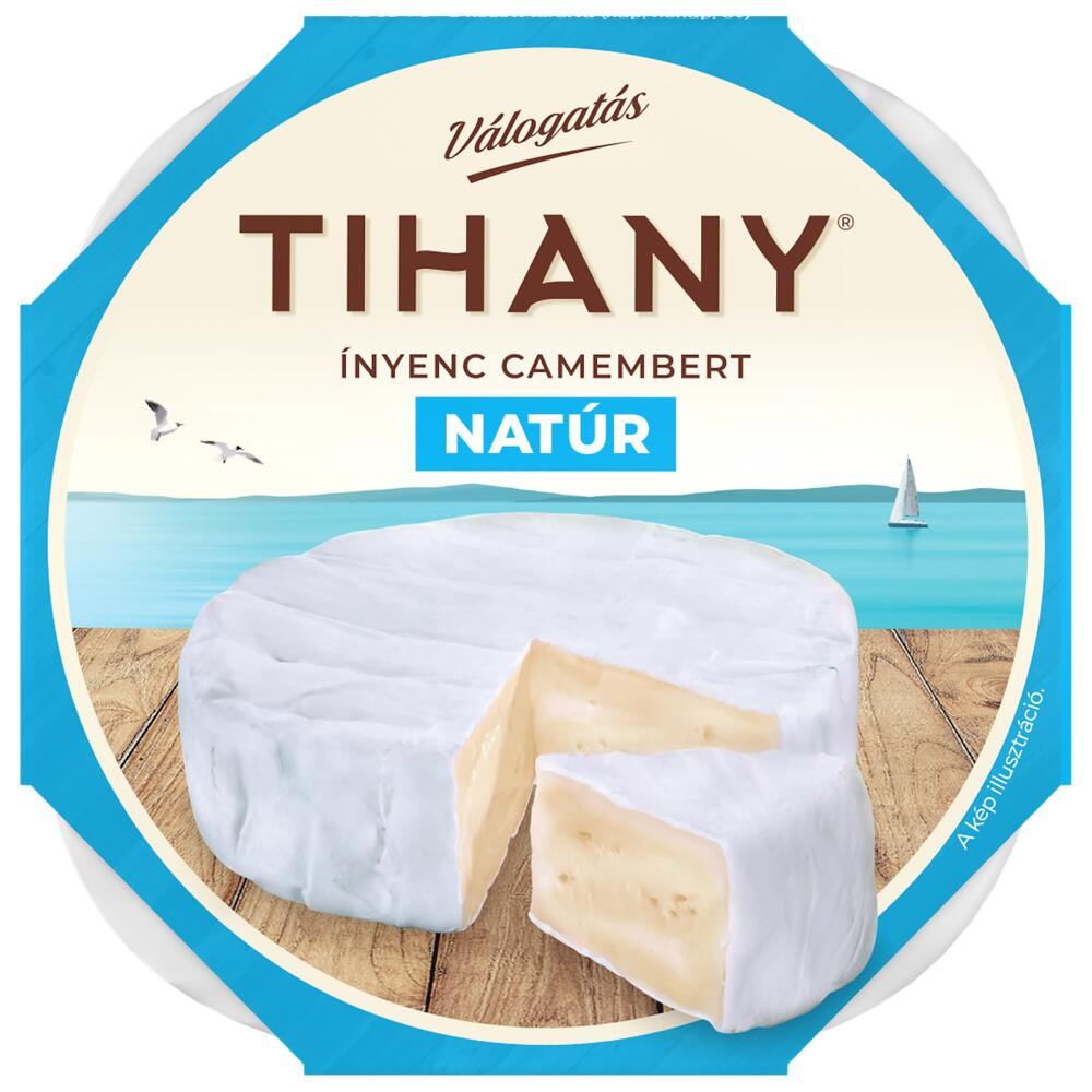 Tihany Válogatás Ínyenc Camembert natúr, zsírdús lágy sajt 120 g