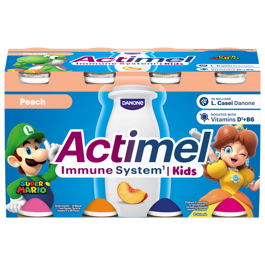 Danone Actimel Kids zsírszegény őszibarackízű joghurtalapú ital kalciummal 8 x 100 g (800 g)