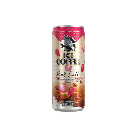 Ice Coffee Pink Latte eper- és fehér csokoládéízű UHT ital tejjel és kávékivonattal 250 ml
