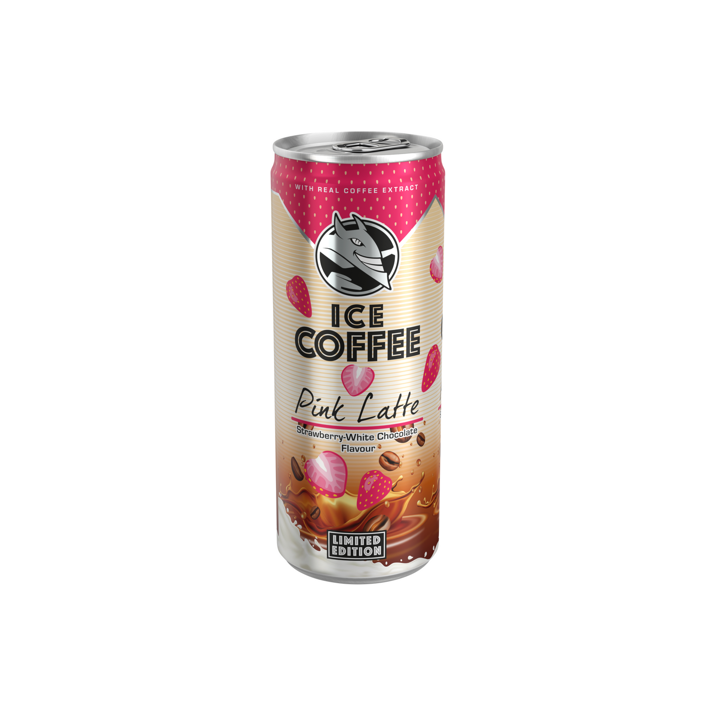 Ice Coffee Pink Latte eper- és fehér csokoládéízű UHT ital tejjel és kávékivonattal 250 ml