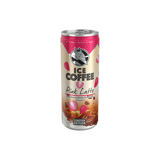 Ice Coffee Pink Latte eper- és fehér csokoládéízű UHT ital tejjel és kávékivonattal 250 ml