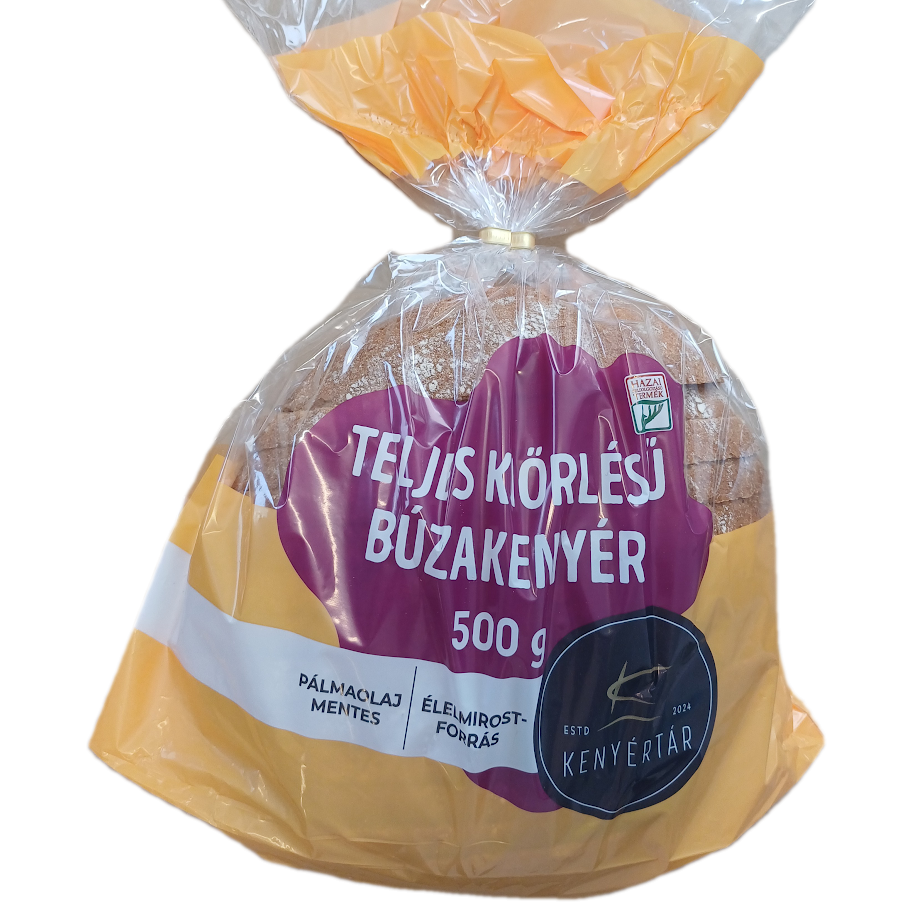 Kenyértár teljes kiőrlésű szeletelt búzakenyér 500 g