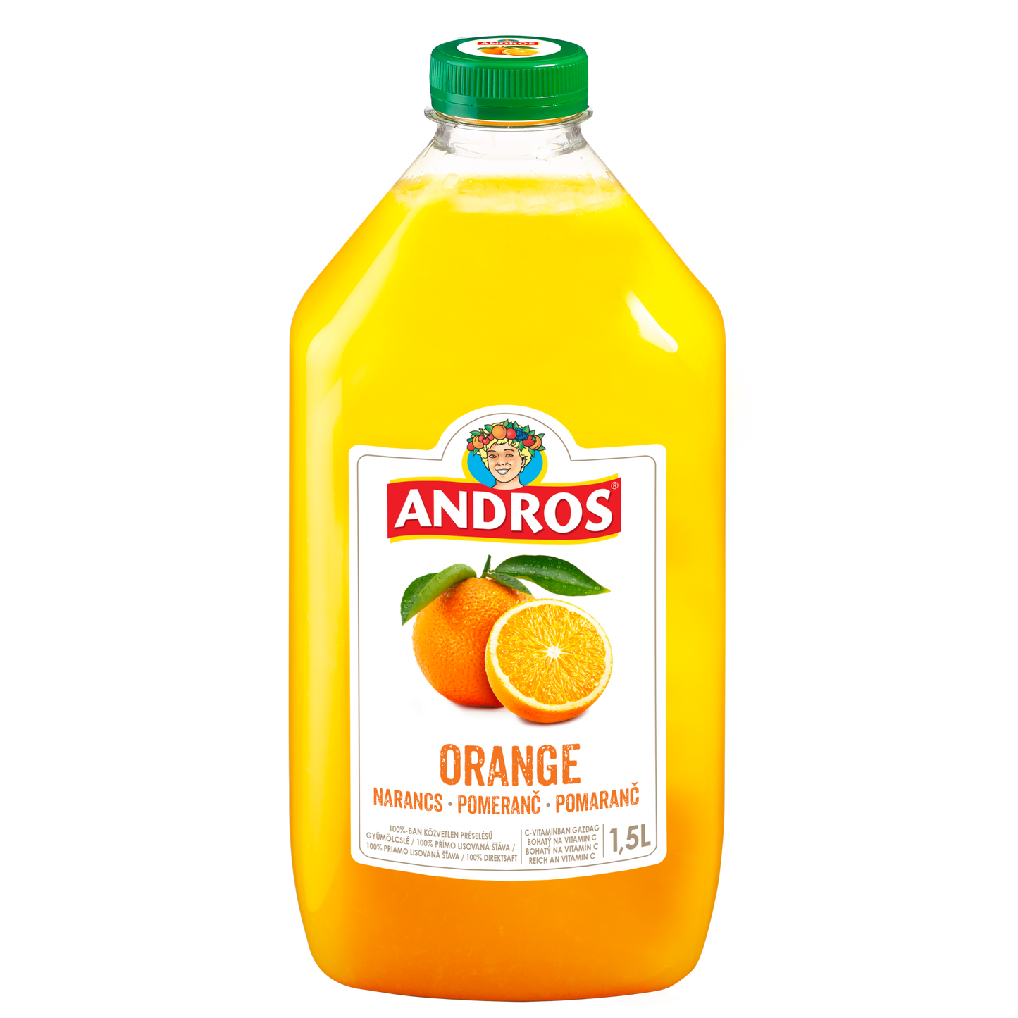 Andros  Narancs gyümölcslé 100%-os, 1,5 l