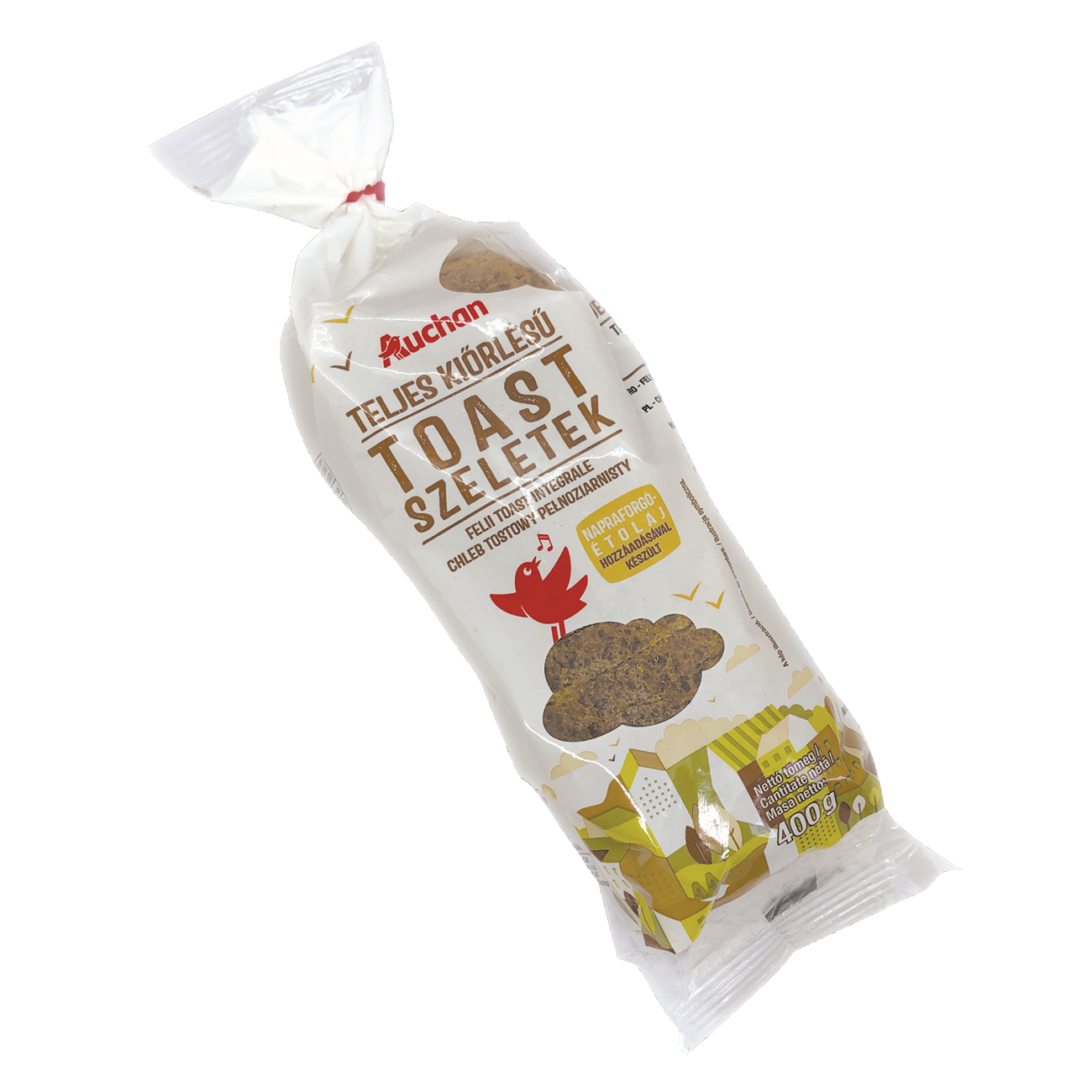 Auchan Teljes kiőrlésű toast szeletek 400g