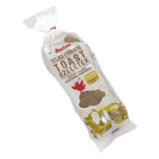 Auchan Teljes kiőrlésű toast szeletek 400g