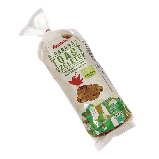 Auchan 8 gabonás toast szeletek 400g