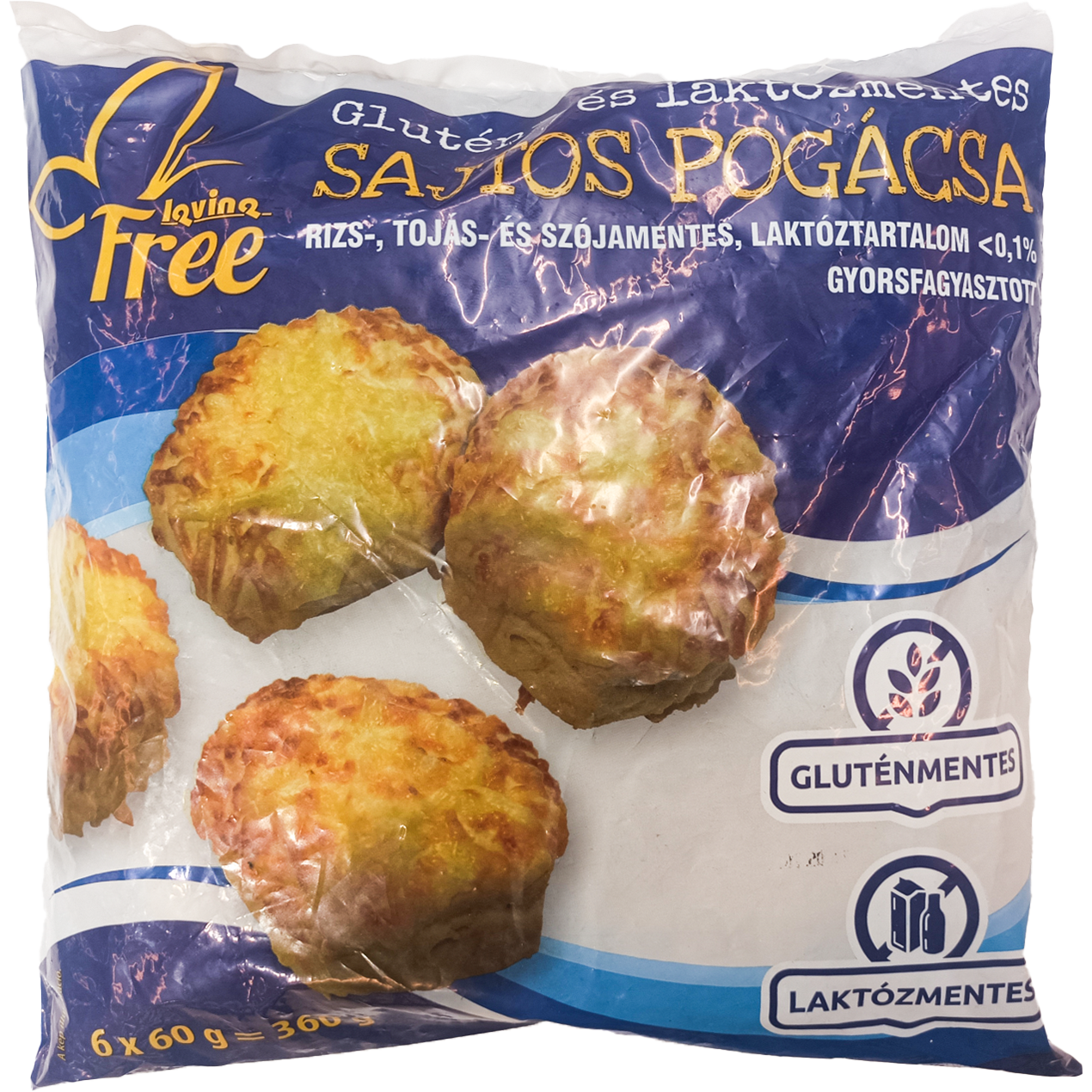 Fagyasztott gluténmentes sajtos pogácsa 6X60G