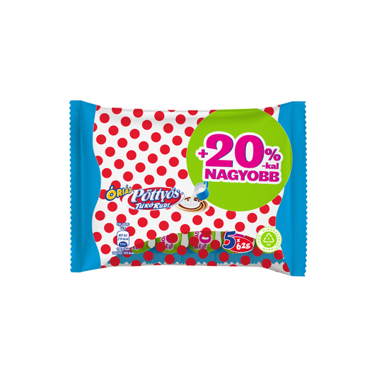 Pöttyös Óriás Túró Rudi natúr túródesszert tejes bevonattal 5 x 62 g (310 g)
