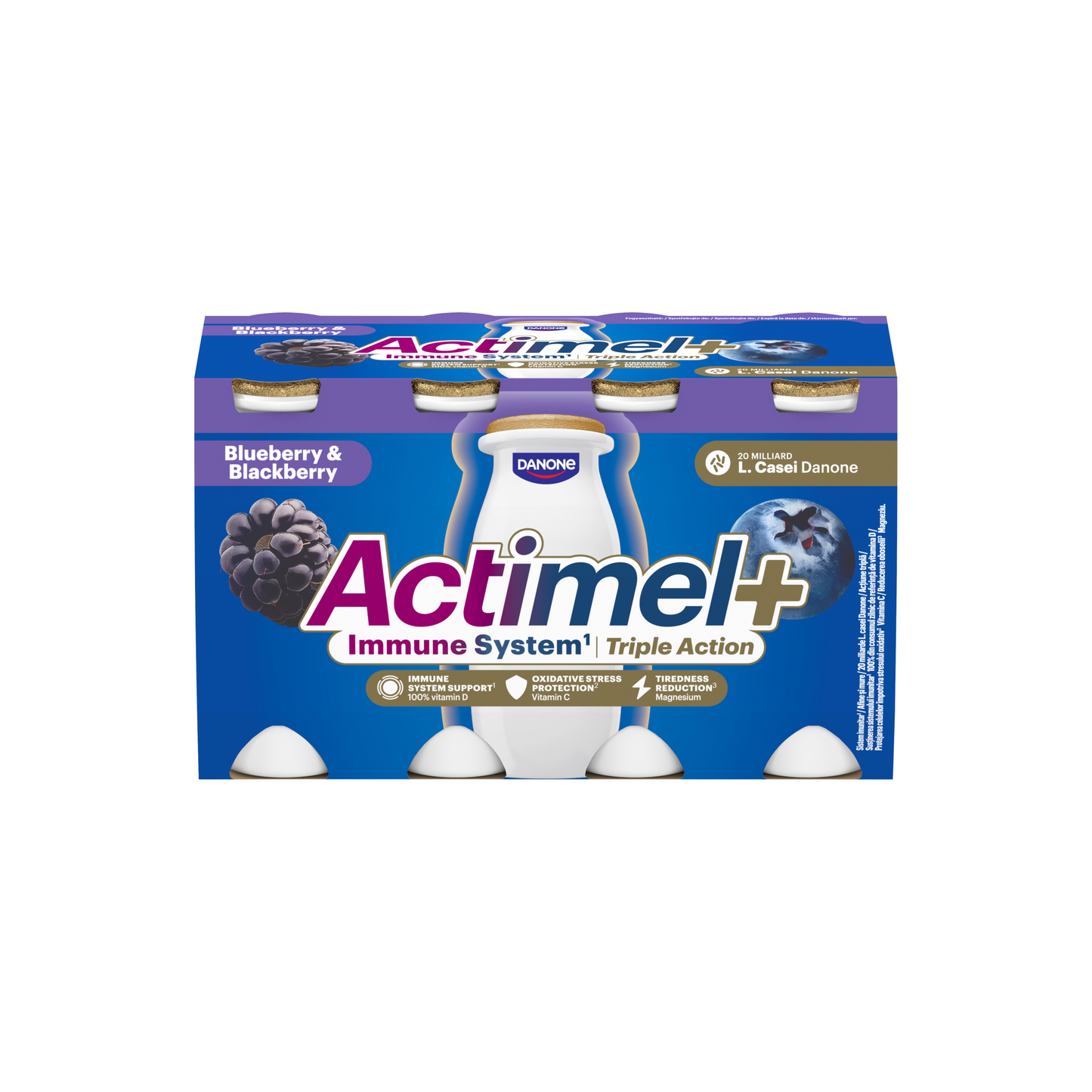 Danone Actimel+ áfonya- és feketeszeder ízű joghurtalapú ital 8 x 100 g (800 g)