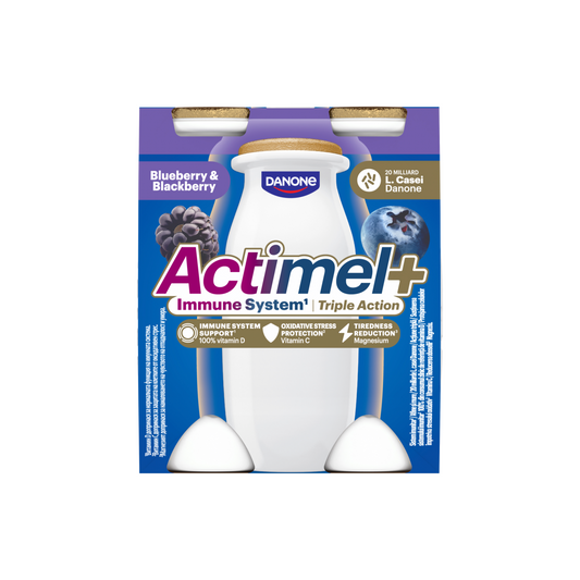Danone Actimel+ áfonya- és feketeszeder ízű joghurtalapú ital 4 x 100 g (400 g)