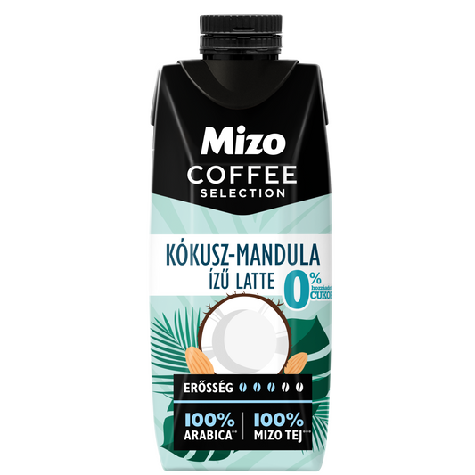 Mizo Coffee Selection Kókusz-Mandula ízű Latte UHT zsírszegény kávés tej édesítőszerekkel 250 ml