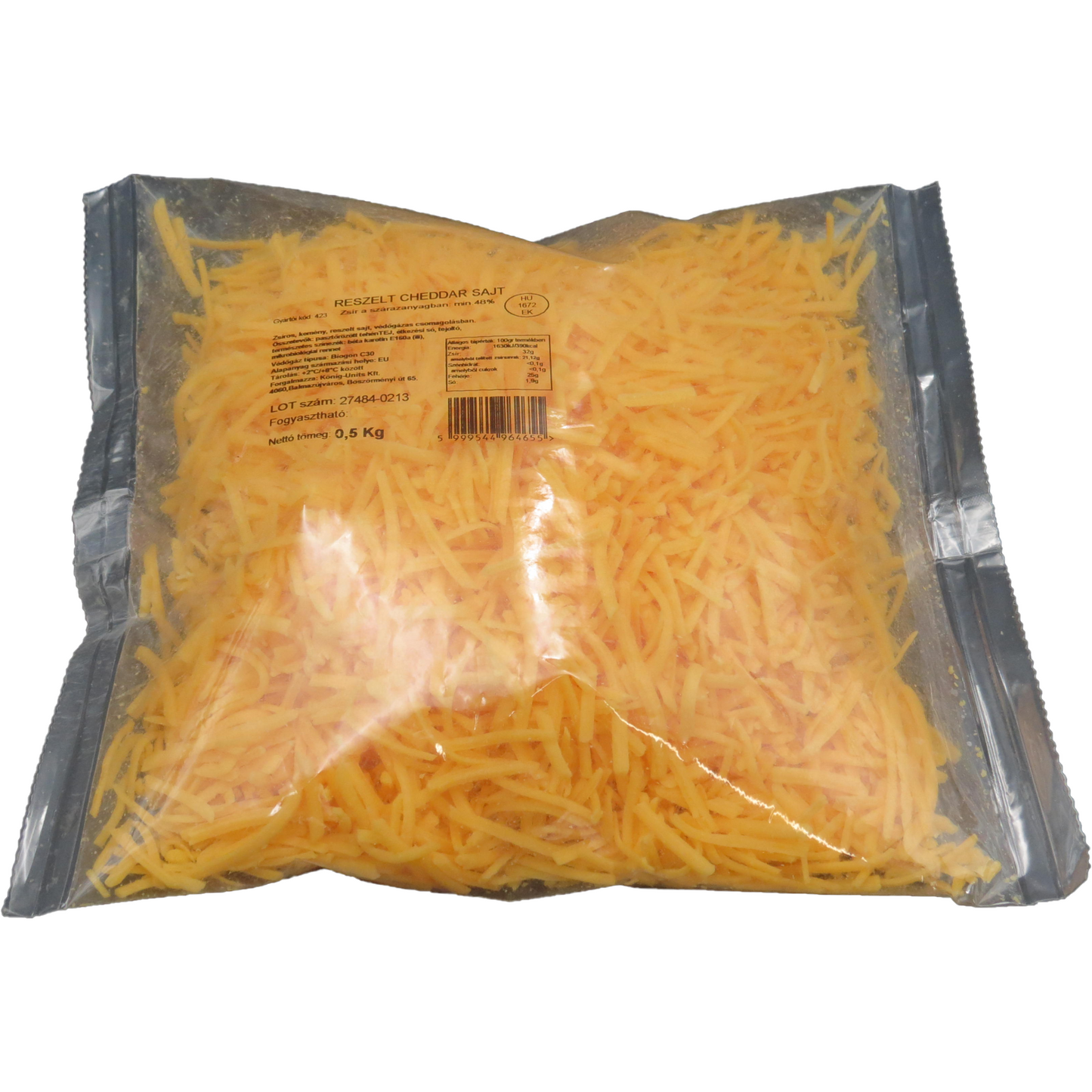 Reszelt vörös Cheddar sajt 500g