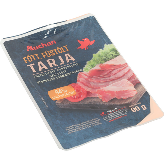 AUCHAN füstölt főtt tarja 90g szeletelt védőgázas