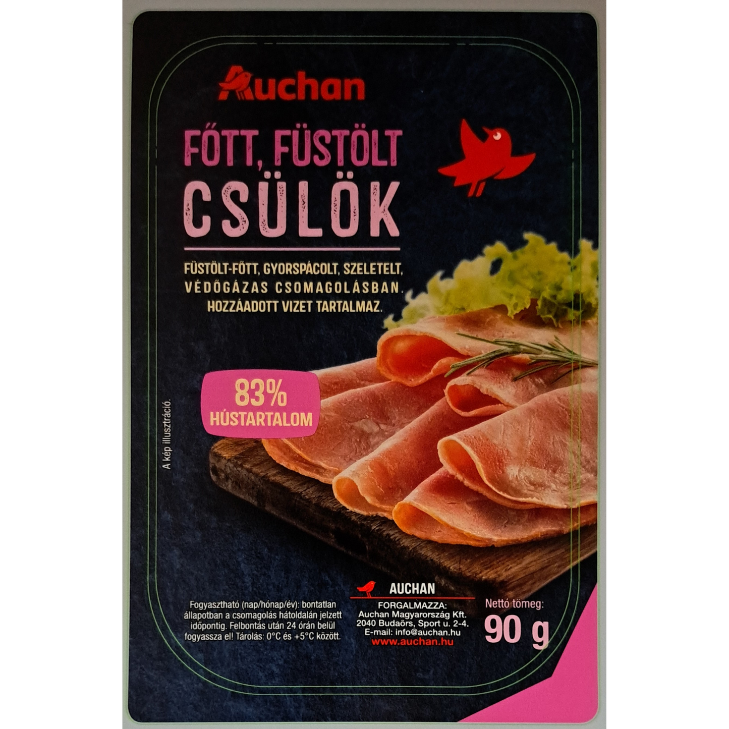 Auchan füstölt főtt csülök 90g szeletelt védőgázas