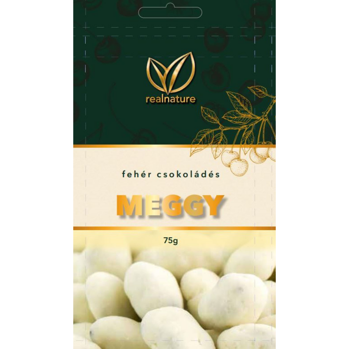Real Nature fehér csokoládés meggy 75 g