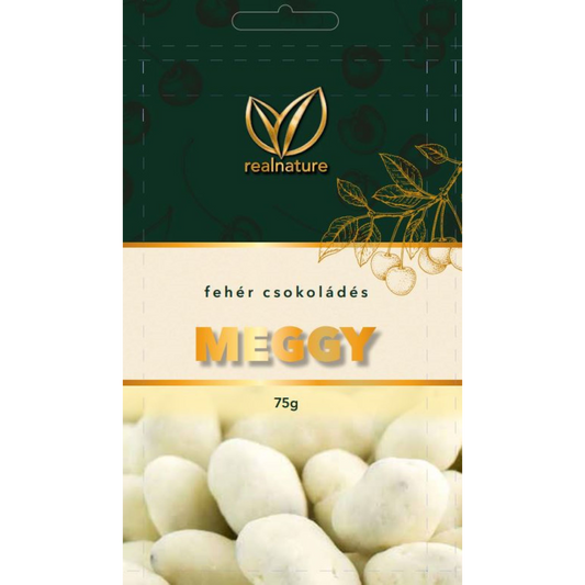 Real Nature fehér csokoládés meggy 75 g