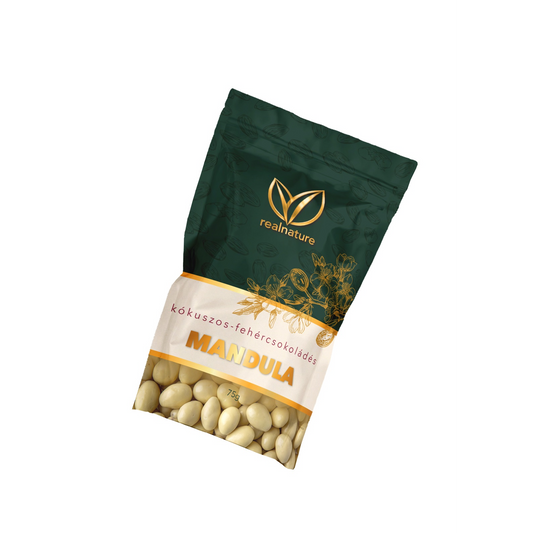Real Nature fehér csokoládés-kókuszos mandula 75 g