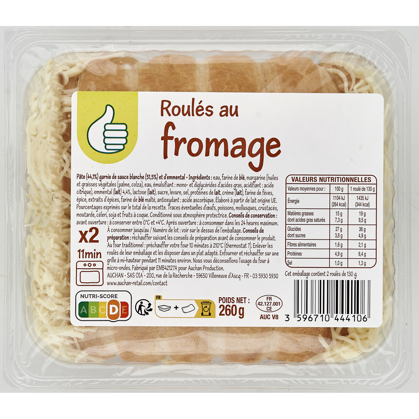 Auchan Tipp Sajtos roló 260g