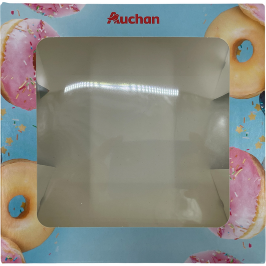 Auchan fánkos doboz 19x19x6,5 cm