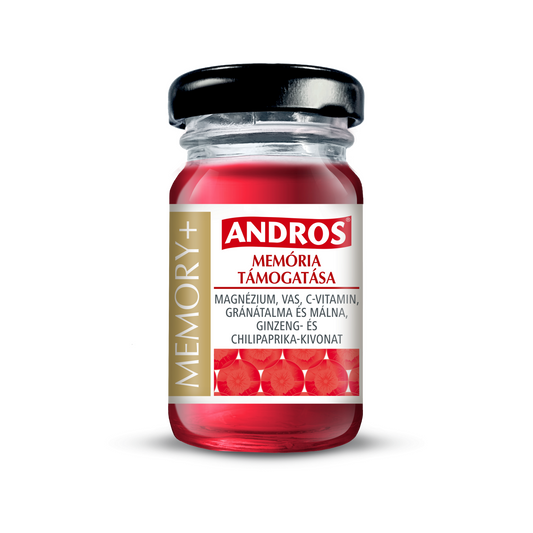 Andros Memoóra támogatása - Magnézium, vac, C-vitamin, gránátalma és málna, ginzeng- és chilipaprika-kivonat 55ml