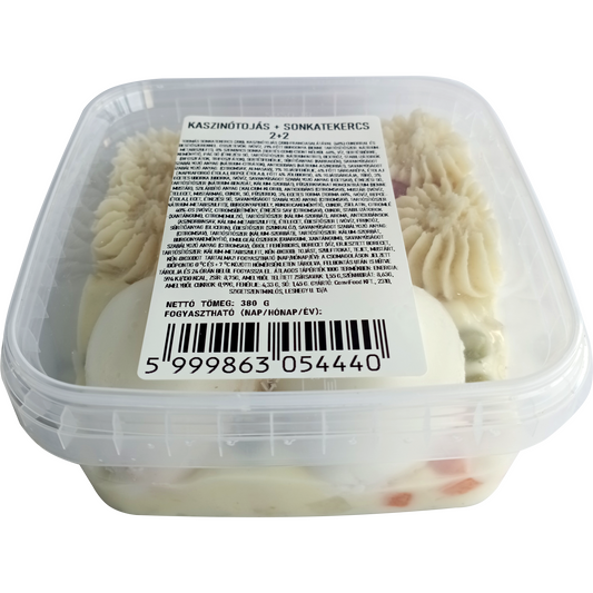 Tormás sonkatekercs, kaszinótojás, franciasalátával  380g