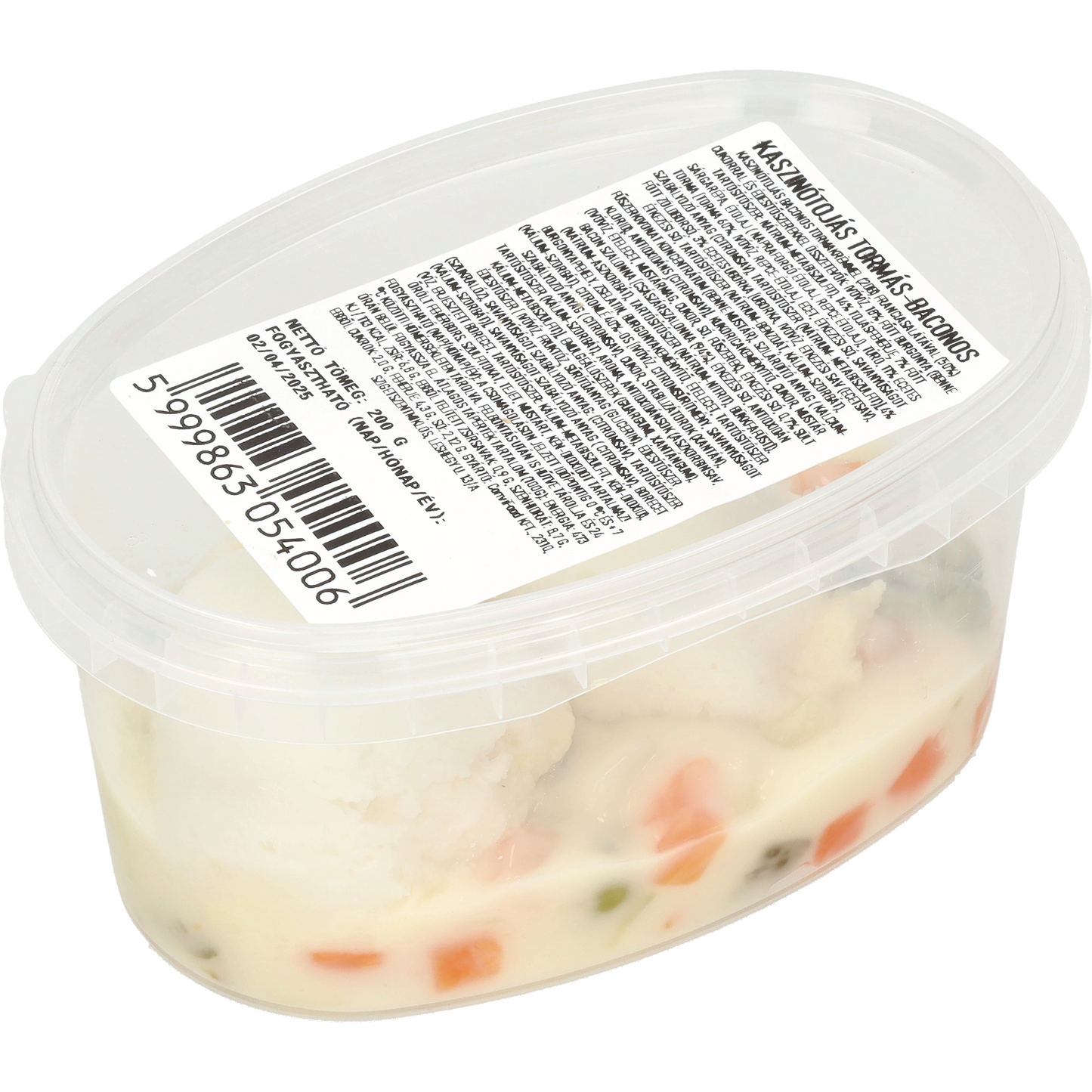 Kaszinótojás baconos tormakrémmel (2db) franciasalátával (50%) 200g