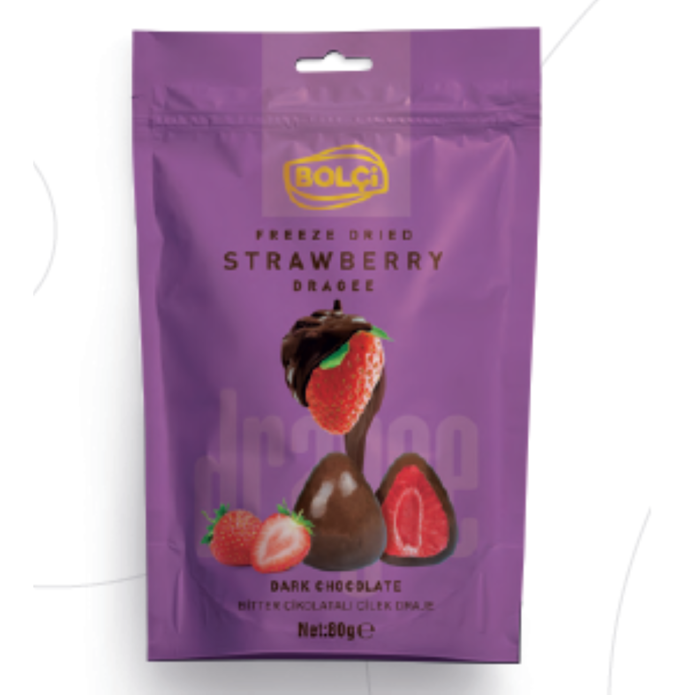 Bolçi étcsokoládéval bevont liofilizált eper 80 g