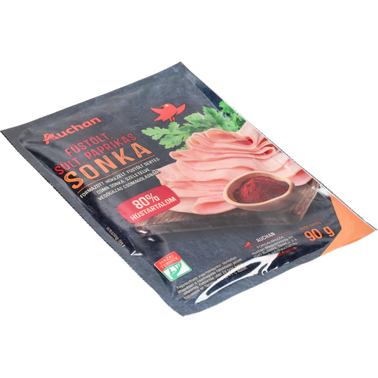Auchan Kedvenc füstölt, sült, paprikás sonka 90g