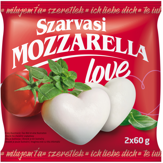 Szarvasi Love Mozzarella zsíros, lágy sajt 2 x 60 g (120 g)