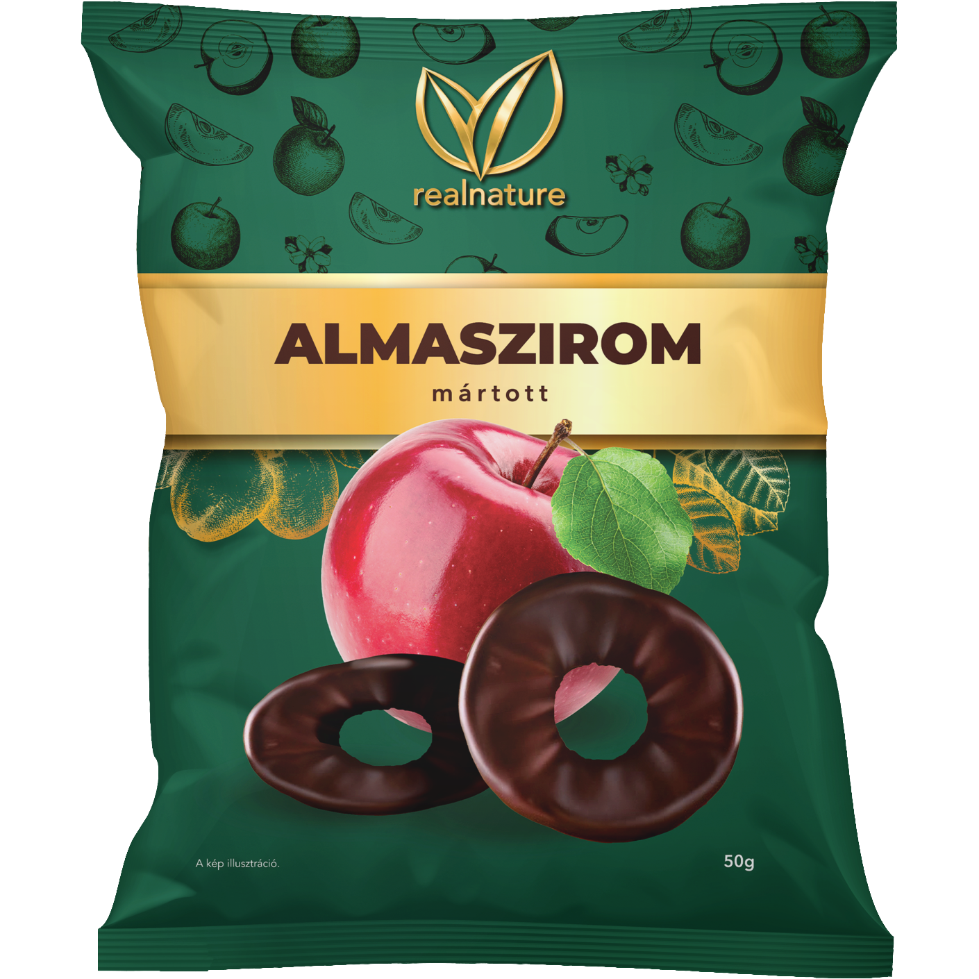 Real Nature csokoládés almaszirom 50g