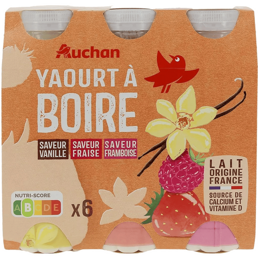 Auchan Kedvenc ivójoghurt mix 6x180 g